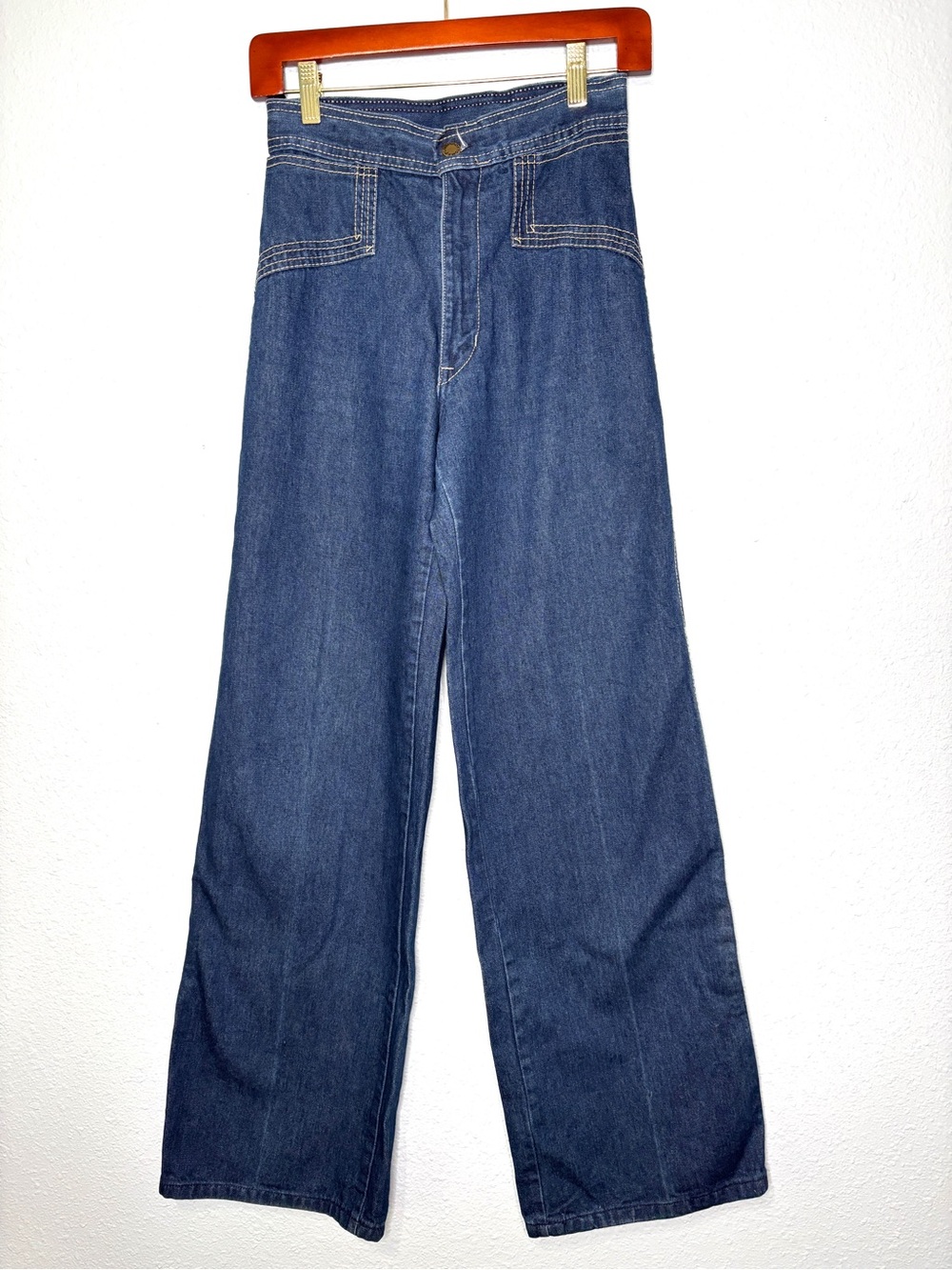 Vintage 1970s Plushbottoms High Waisted Wide Leg Flare Jeans 9